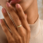 Engraved Initial Stacking Ring - worn by a model